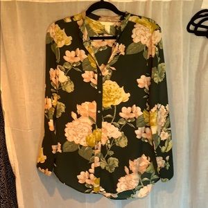 Floral button down blouse